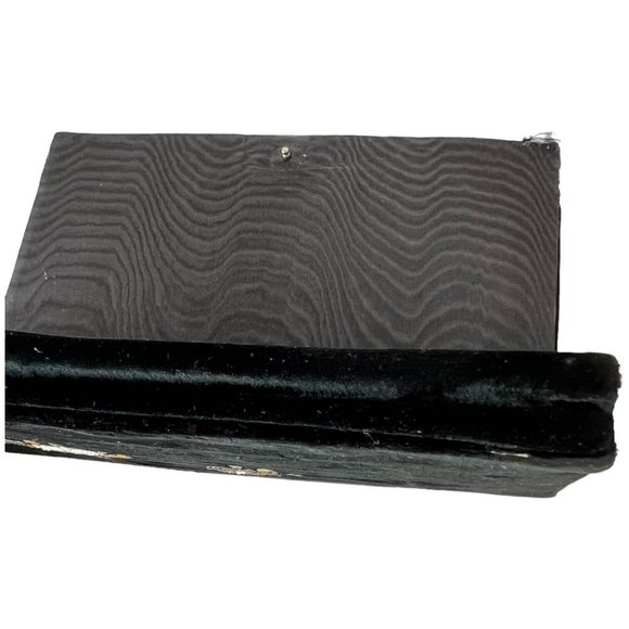 Vintage Fuji Bag Black Velvet Clutch Purse HandMade Embroidered Beads Mirror - Picture 10 of 10